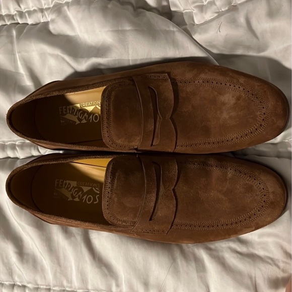 Salvatore Ferragamo Brown Suede Loafers Sz 10.5 main image 6
